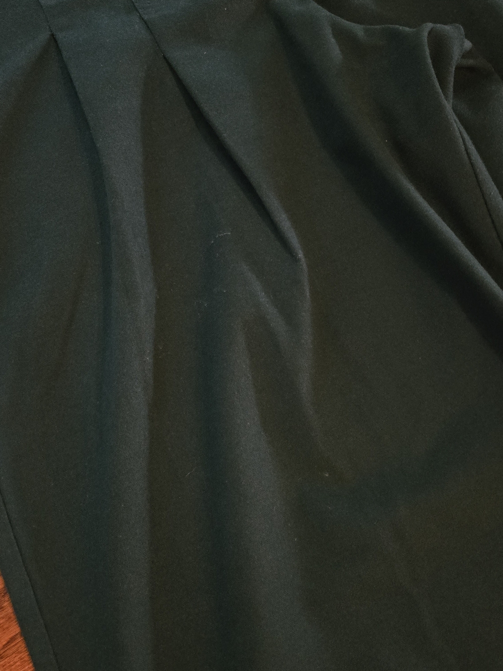 Banana Republic Wide-Leg Pleated Pants in Dark Green - Picture 2 of 3